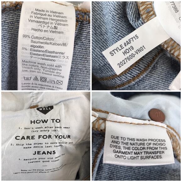 Madewell The Perfect Vintage Crop Jean in Ainsworth Wash Raw Hem Plus Size 36P - Picture 9 of 14